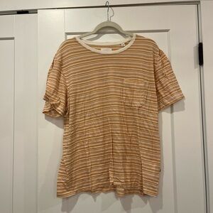 Billy Reid super soft striped tshirt in fade orange